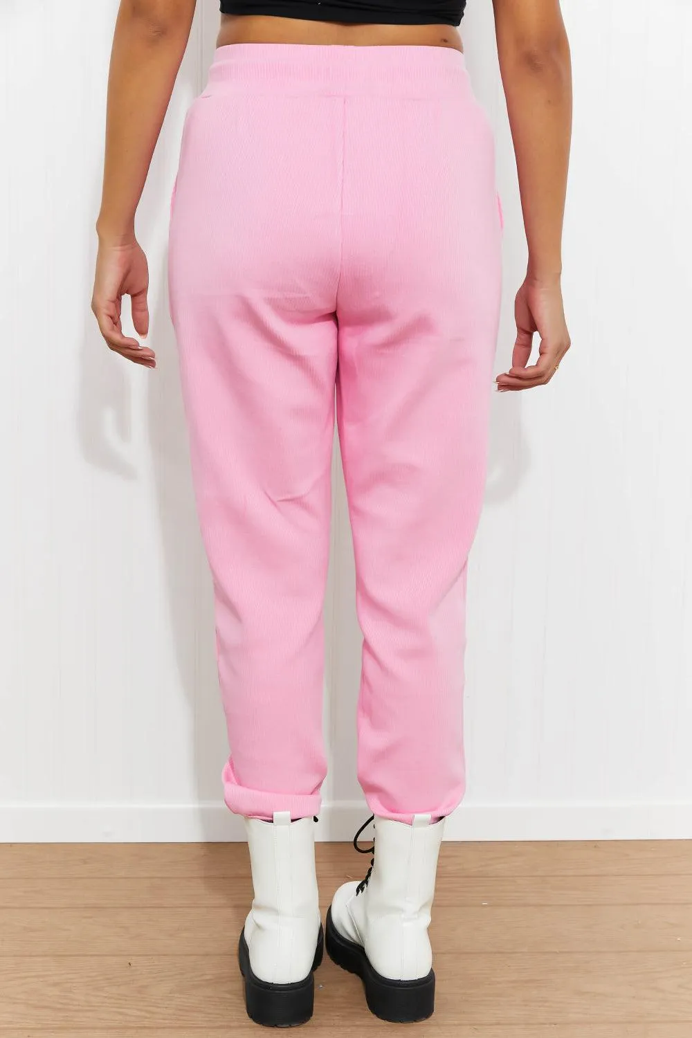 White Birch Winding Down Full Size High-Waisted Joggers