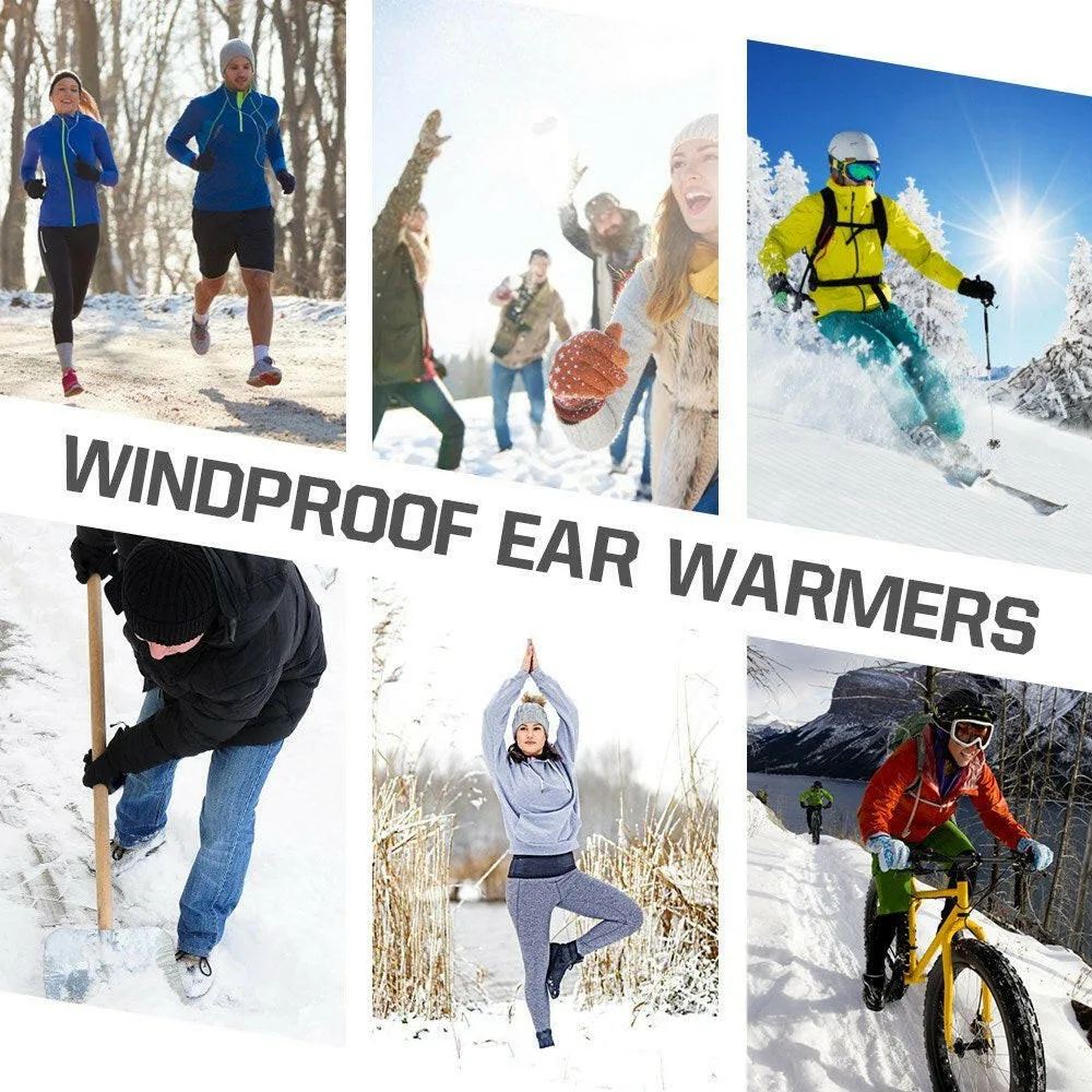 Windproof Fleece Cycling Ear Warmers Muffs Headband for Men and Women Winter Running Yoga Skiing Workout