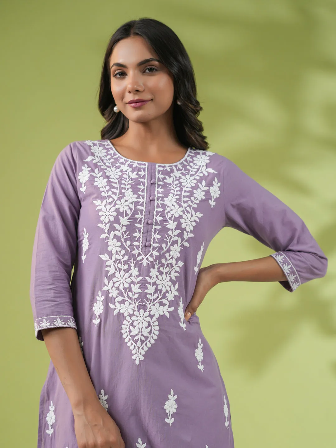 Women Lavender Cambric Tunic
