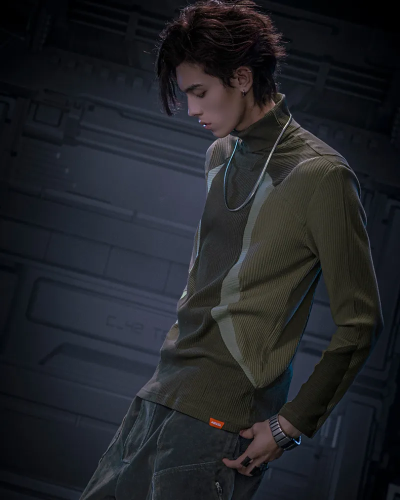 XIPHEVIL Cyberpunk Outfits Unisex Turtleneck Sweatshirt