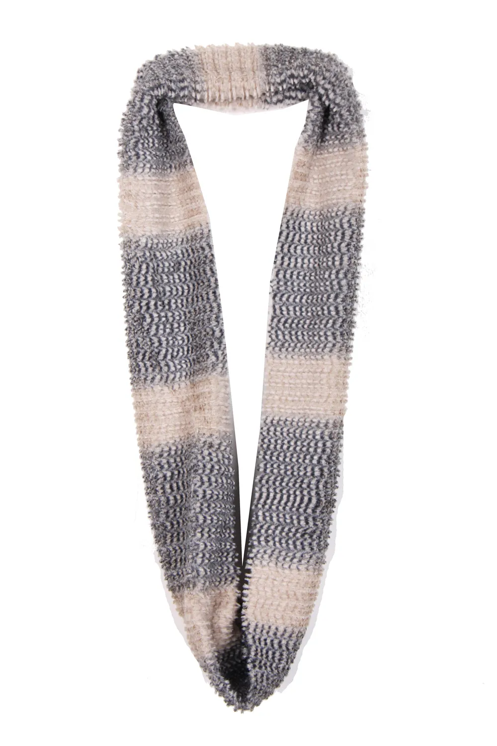 Zig Zag Print Soft Faux Fur Snood